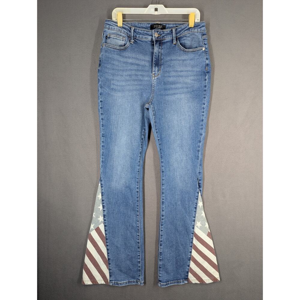 Judy Blue High Waist Flare Jeans Size 15/32 American Flag Print